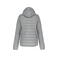 Plumífero capucha mujer K6111. Color plata jaspeada.
