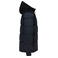 Plumífero capucha combinado unisex K6163. Color azul marino/negro.