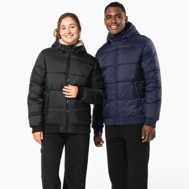 Chaqueta acolchada capucha reciclada unisex K6166