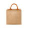 Bolso shopper de jute laminado Bs905l. Color natural/orange.