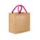 Bolso shopper de jute laminado Bs905l. Color natural/fucsia.