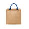 Bolso shopper de jute laminado Bs905l. Color natural/royal blue.