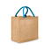 Bolso shopper de jute laminado Bs905l. Color natural/turquoise.