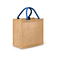 Bolso shopper de jute laminado Bs905l. Color natural/royal blue.