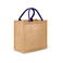 Bolso shopper de jute laminado Bs905l. Color natural/purple.