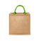 Bolso shopper de jute laminado Bs905l. Color natural/lime.