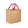 Bolso shopper de jute Bs905m. Color natural/fucsia.