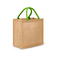 Bolso shopper de jute Bs905m. Color natural/lime.