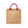 Bolso shopper de jute Bs905m. Color natural/red.