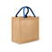 Bolso shopper de jute Bs905m. Color natural/royal blue.
