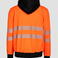 Sudadera con capucha de alta visibilidad clase 3 unisex Hi-viz Hoody. Color naranja/negro.