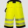 Pantalon corto de alta visibilidad unisex. Color amarillo/negro.