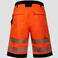Pantalon corto de alta visibilidad unisex. Color naranja/negro.