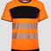 Camiseta de alta visibilidad clase 2 unisex Eost. Color naranja/negro.