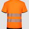 Camiseta de alta visibilidad clase 2 unisex Eost. Color naranja/negro.