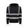 Sudadera con capucha de alta visibilidad clase 3 unisex Hoody. Color negro.