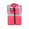 Chaleco reflectante unisex Multi Functional Vest. Color rosa neón.