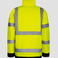Chaqueta de alta visibilidad con capucha clase 3 unisex Kaunas. Color amarillo.