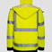 Chaqueta de alta visibilidad con capucha clase 3 unisex Kaunas. Color amarillo.