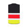 Chaleco reflectante unisex National Flag. Color nero rosso giallo.