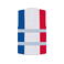 Chaleco reflectante unisex National Flag. Color azul blanco rojo.