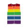 Chaleco arcoiris unisex Pride. Color rojo naranja amarillo verde azul.