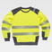 Sudadera alta visibilidad combinada unisex C9041. Color amarillo a. V./gris oscuro.