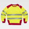 Sudadera alta visibilidad combinada unisex C9041. Color amarillo a. V./rojo.