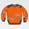 Sudadera alta visibilidad combinada unisex C9041. Color naranja a. V./gris oscuro.