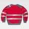 Sudadera alta visibilidad combinada unisex C9042. Color rojo/gris oscuro.