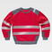 Sudadera alta visibilidad combinada unisex C9042. Color rojo/gris oscuro.