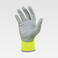 Pack 12 Uds Guantes con revestimiento de poliuretano G4801. Color amarillo fluor/gris.