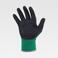 Pack 12 Uds Guantes con revestimiento de latex rugoso G6000. Color verde/negro.