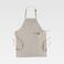 Delantal peto M732. Color blanco natural/gris.