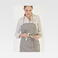Delantal peto M732. Color gris/blanco natural.