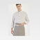 Delantal largo M733. Color gris/blanco natural.