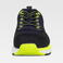 Zapatilla combinada P3014. Color negro/amarillo fluor.
