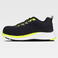Zapatilla combinada P3014. Color negro/amarillo fluor.