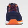 Zapatilla combinada P3014. Color azul marino/naranja fluor.