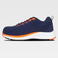 Zapatilla combinada P3014. Color azul marino/naranja fluor.