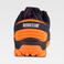 Zapatilla trecking reforzada P4014. Color negro/naranja fluor.