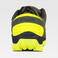 Zapatilla trecking reforzada P4014. Color verde caza/amarillo fluor.