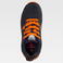 Zapatilla trecking reforzada P4014. Color negro/naranja fluor.
