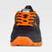 Zapatilla trecking reforzada P4014. Color negro/naranja fluor.