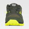 Zapatilla trecking reforzada P4014. Color verde caza/amarillo fluor.