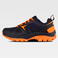 Zapatilla trecking reforzada P4014. Color negro/naranja fluor.