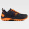 Zapatilla trecking reforzada P4014. Color negro/naranja fluor.