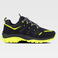 Zapatilla trecking reforzada P4015. Color negro/amarillo fluor.