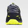 Zapatilla trecking reforzada P4015. Color negro/amarillo fluor.