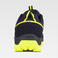 Zapatilla trecking reforzada P4015. Color negro/amarillo fluor.